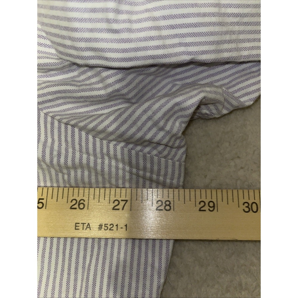Polo Ralph Lauren XXL Classic Fit Pinstripe Button Down Shirt Flesh Pony 36/37 - Picture 10 of 16